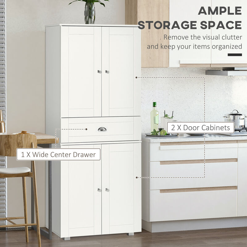 Modern Tall Cupboard Organizer with Adjustable Shelf Options and Elevated Base