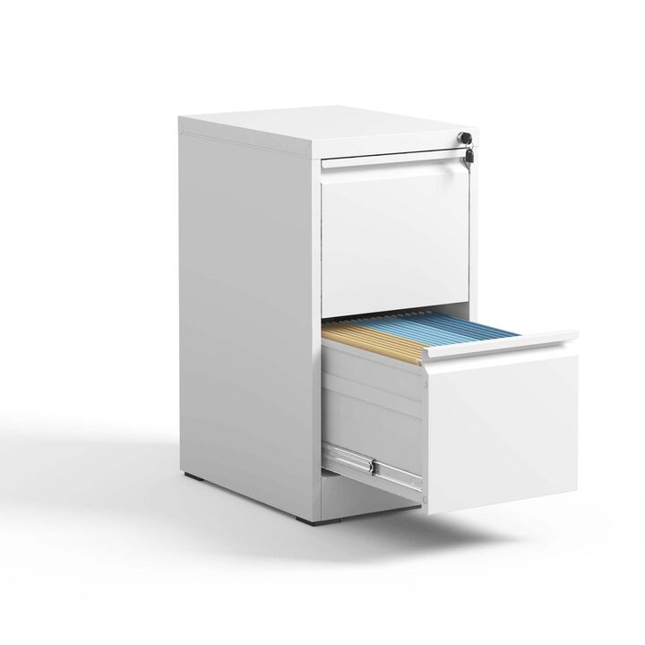 Locking Metal 2-Drawer Lateral File Cabinet for Letter and  Documents