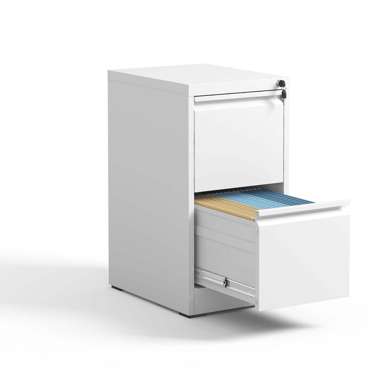 Locking Metal 2-Drawer Lateral File Cabinet for Letter and  Documents