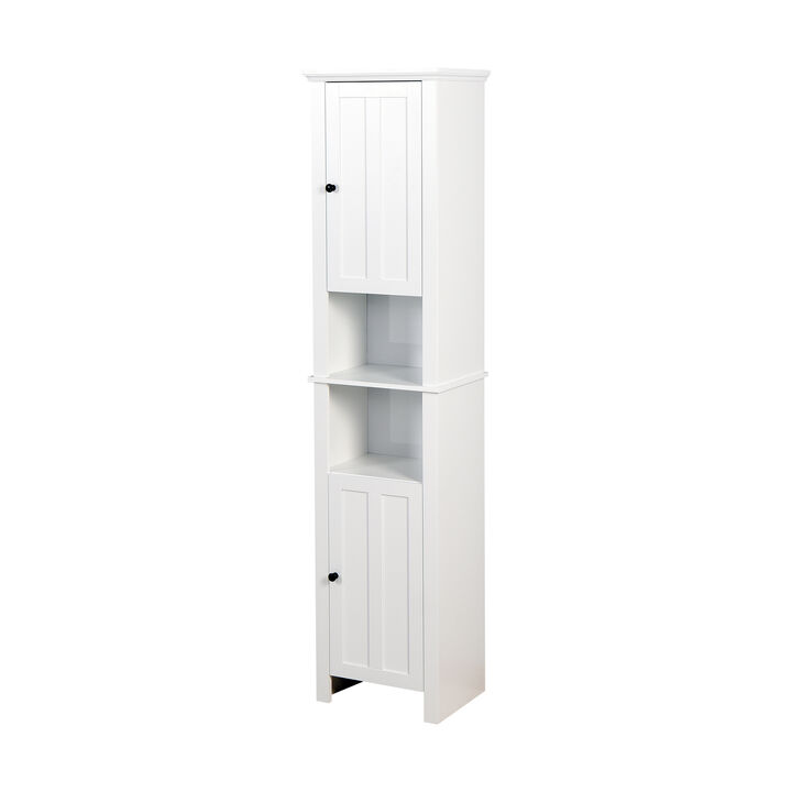 Bathroom Floor Storage Cabinet with 2 Doors and 6 Shelves for Organization