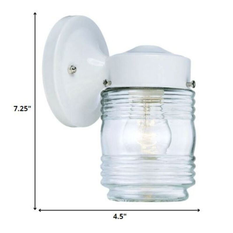 Hivvago White Standard Jelly Jar One Light Outdoor Wall Light
