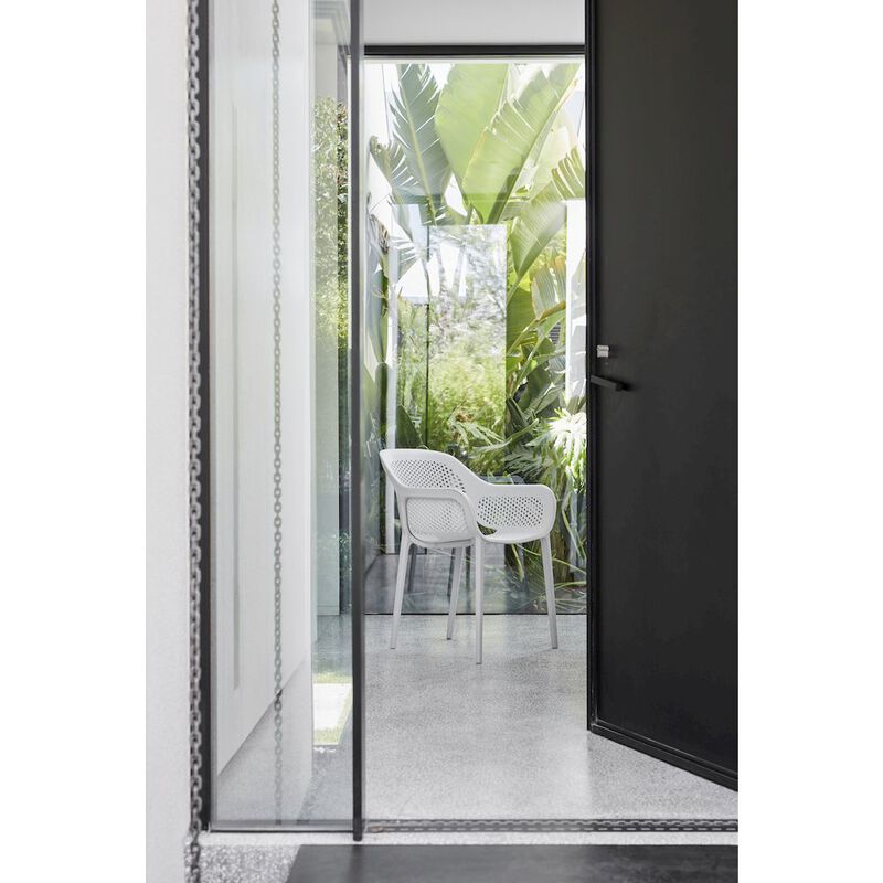 Omax Decor Atra Resin Patio Dining Chair in Cool Gray - (Set of 2)