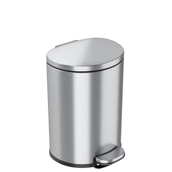 iTouchless 3 Gallon / 11.4 Liter SoftStep Semi-Round Step Pedal Trash Can