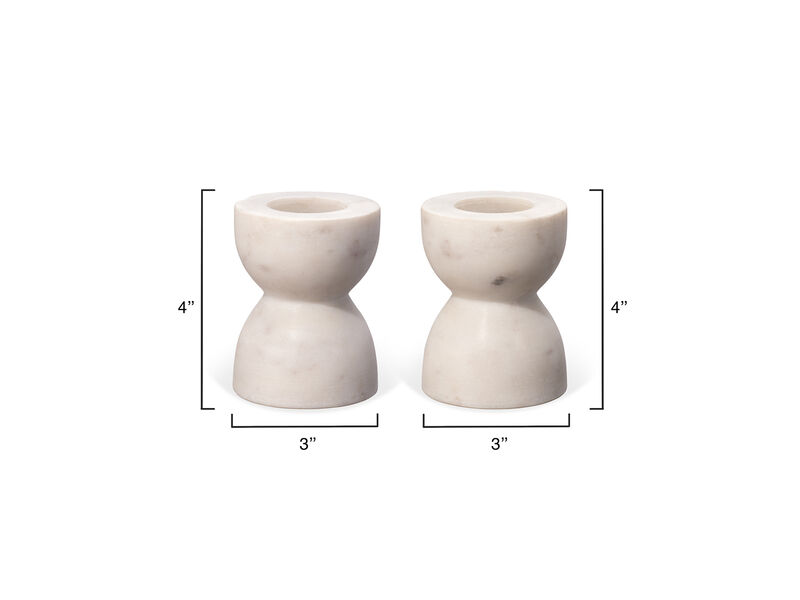Petit Marble Candlesticks Set of 2