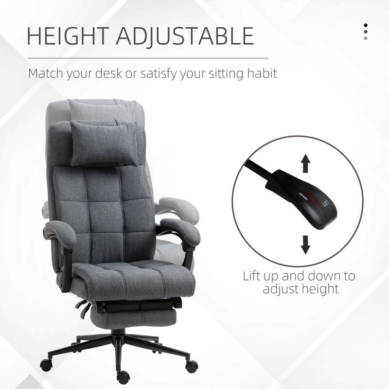 Dark Grey Executive Comfort: Reclining High-Back Swivel Chair