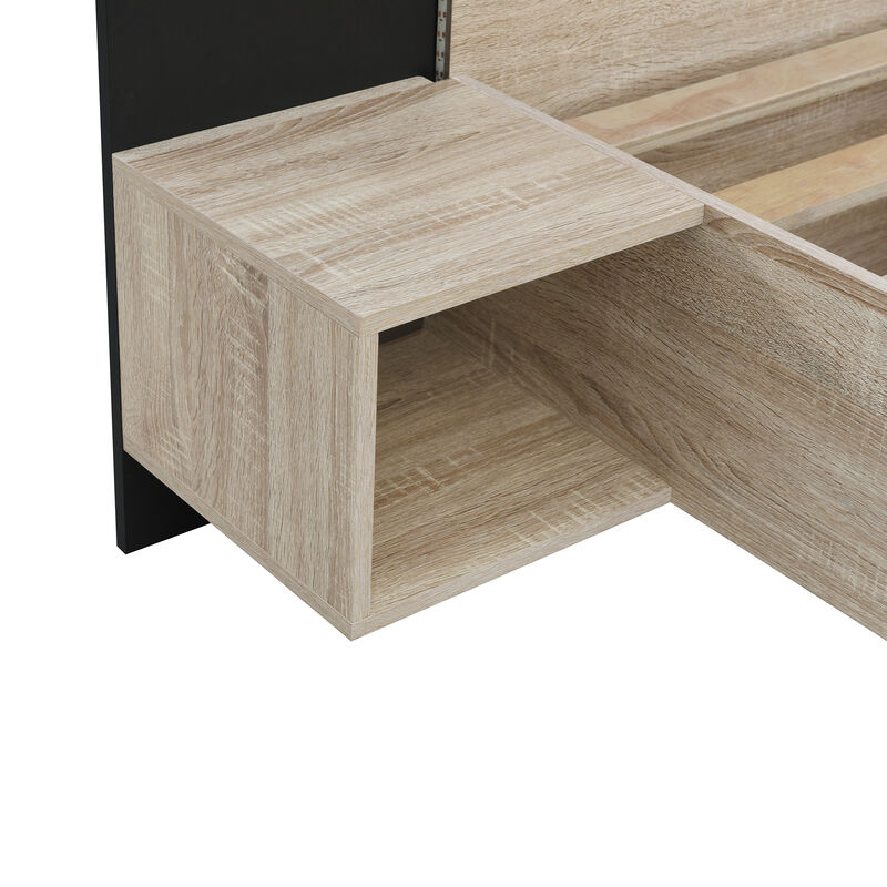 Merax Floating Platform Bed with LED Lights