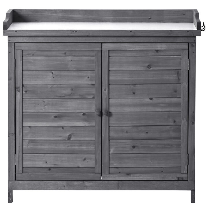 Merax Rustic Garden Wood Potting Bench Table