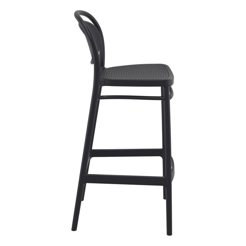41.75" White Outdoor Patio Bar Stool