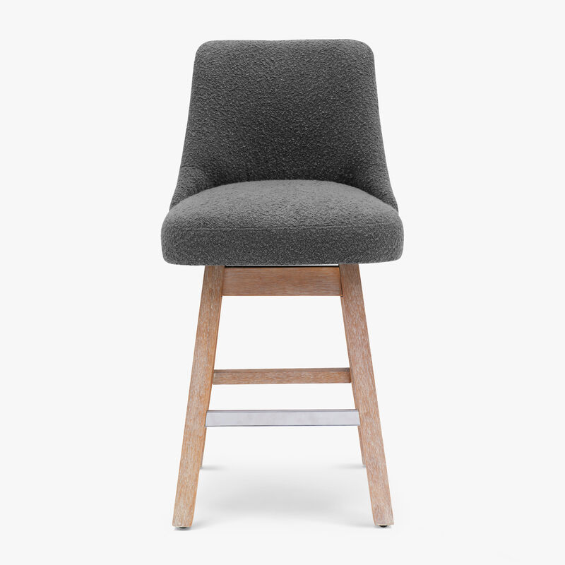 WestinTrends 26" Upholstered Swivel Counter Height Bar Stools (Set of 2)