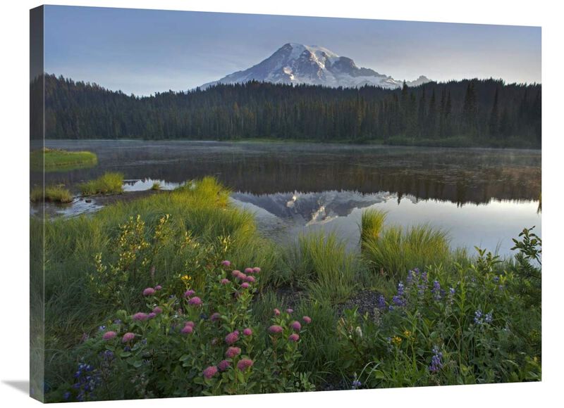 Mount Rainier and Reflection Lake, Mount Rainier National Park, Washington-Canvas Art-32x24