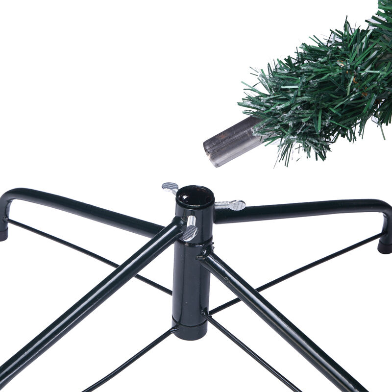 Snow-Flocked Hinged Christmas Tree Realistic, Full & Easy-to-Assemble Holiday Décor