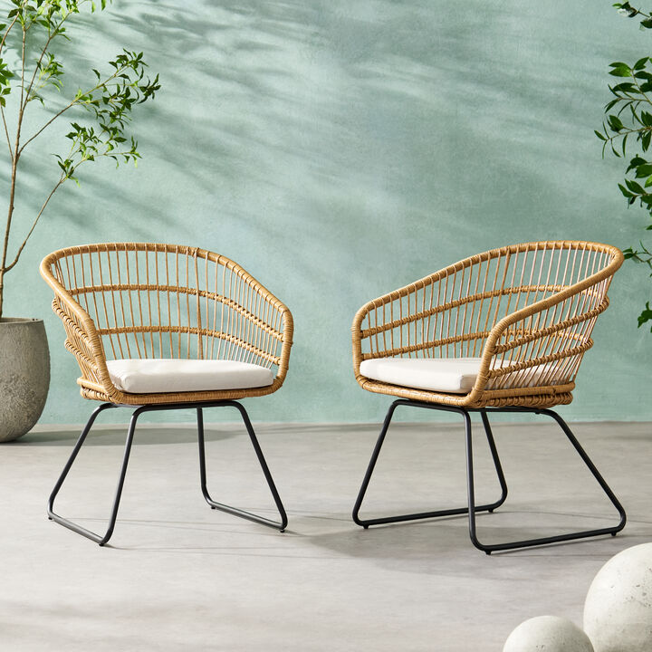 Merax 2PCS Outdoor Dining Chairs with Cushion