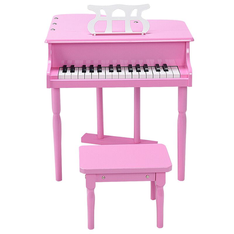 30-Key Kids Piano Keyboard Toy with Bench Piano Lid and Music Rack