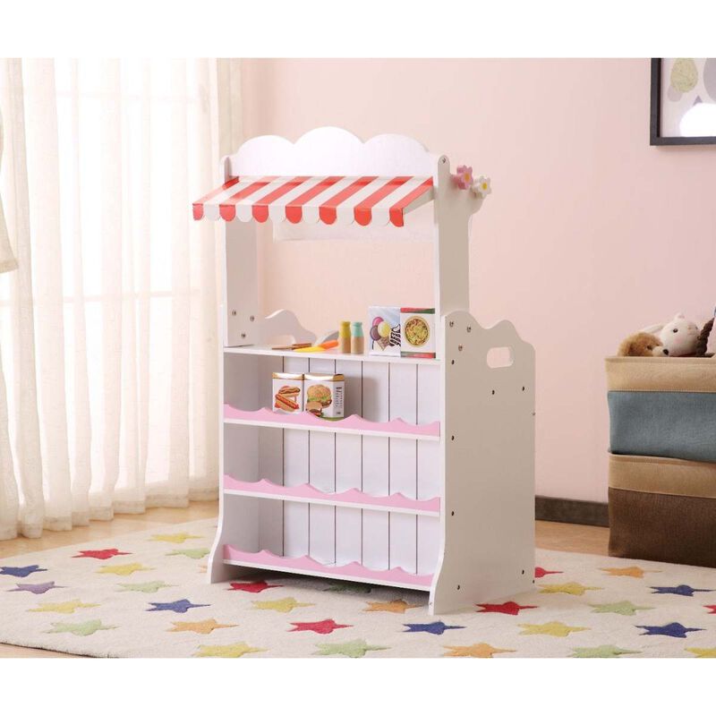 Kids Funnel 2 In 1 Pink Pretend Kitchen And Market Stall