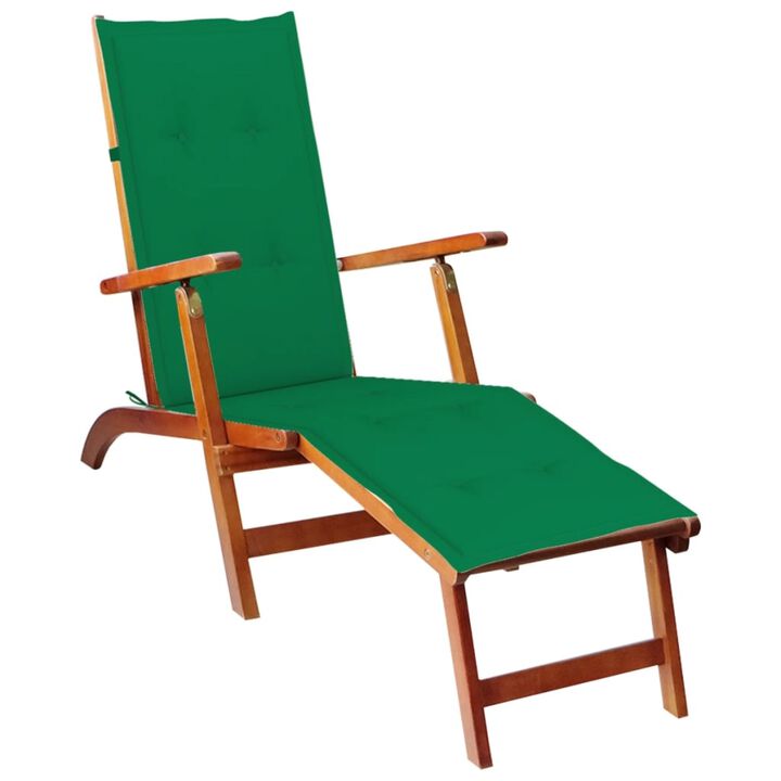 vidaXL Deck Chair Cushion Green (29.5"+41.3")x19.7"x1.6"