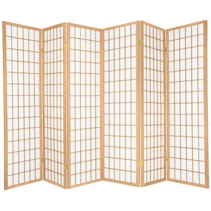 Legacy Decor 6 Panel Japanese Oriental Style Room Screen Divider Black Color