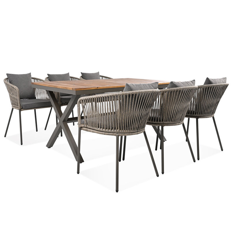 Merax All-Weather Outdoor 7 Pieces Patio Dining Set