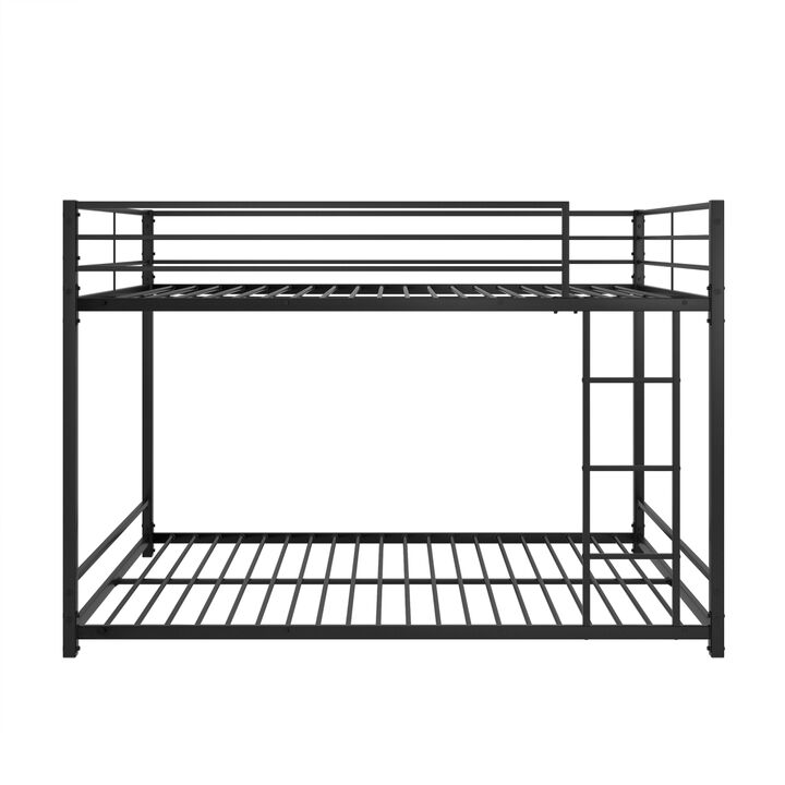Full Over Full Metal Bunk Bed With Guard Rails