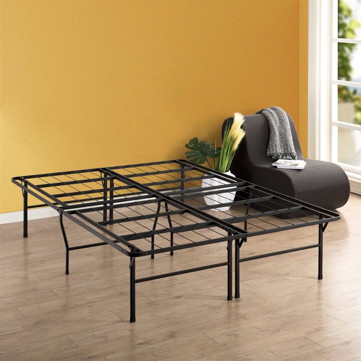 Hivvago Queen size 18-inch High Rise Folding Metal Platform Bed Frame
