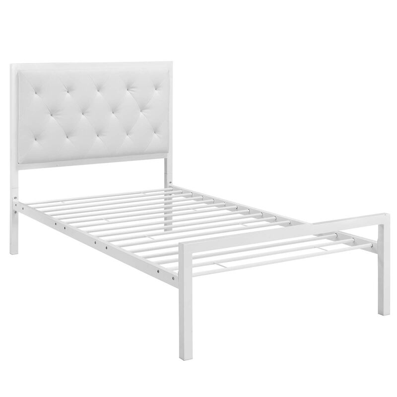 Modway - Mia Twin Vinyl Bed White White