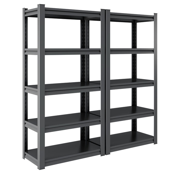 5-Tier Garage Shelving Unit Adjustable Heavy-Duty Storage Rack for Industrial & Home Organization