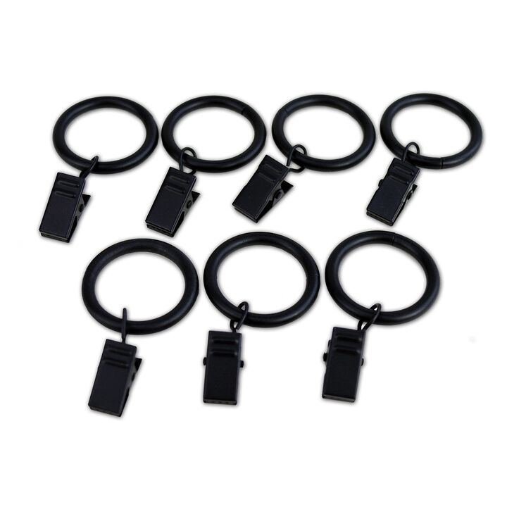Set of 7 Curtain Clip Rings, Made of Steel