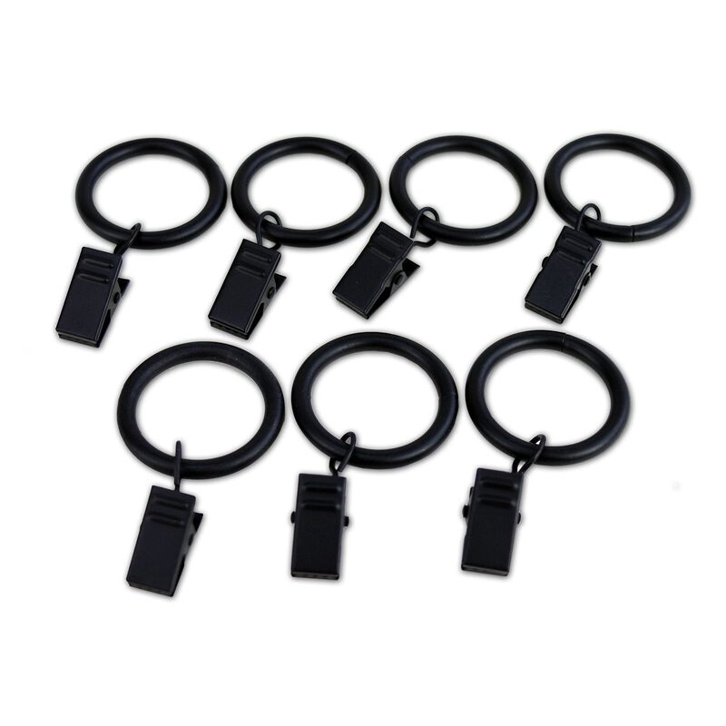 Set of 7 Curtain Clip Rings, Made of Steel