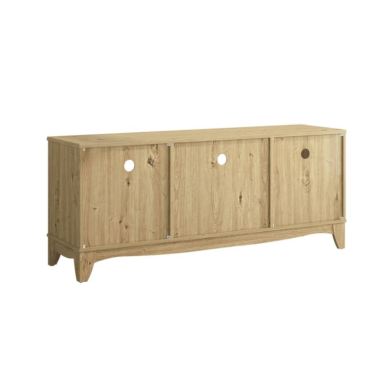 FESTIVO 55" TV Stand with Wicker Door Design for TVs up to 65"
