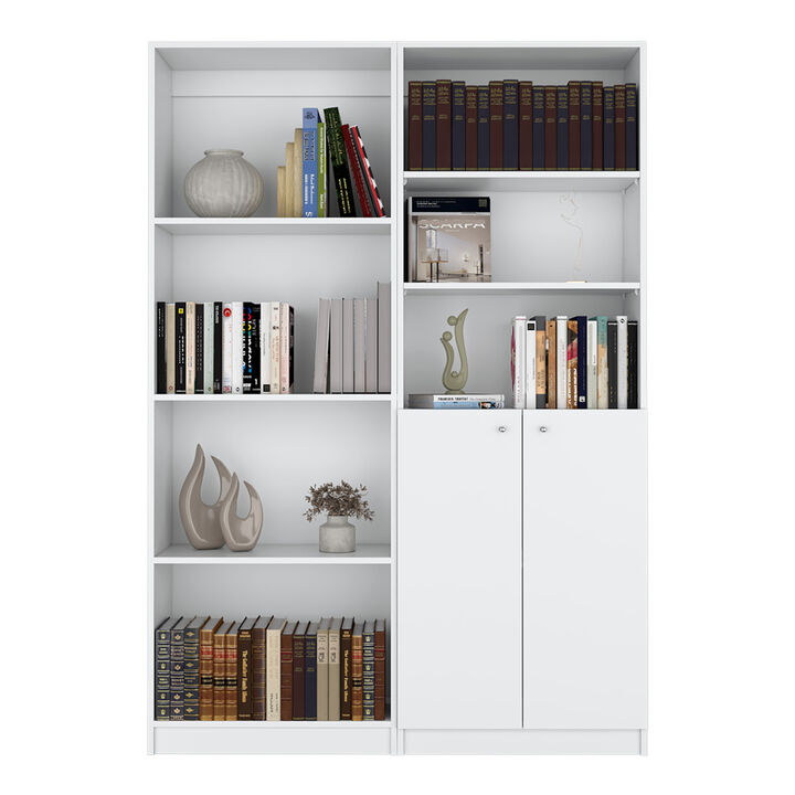Veta 2 Piece Living Room Set With 2 Bookcases, White