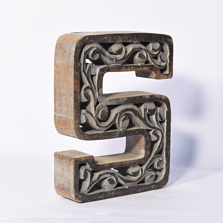 Vintage Gray Handmade Eco-Friendly "S" Alphabet Letter Block For Wall Mount & Table Top D�cor