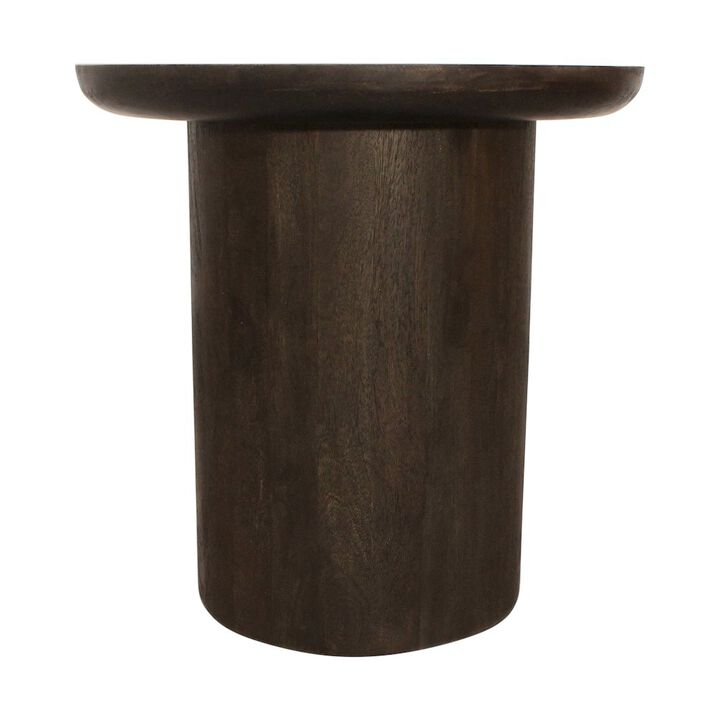 Alex Hamilton Sullivan 24'' Solid Wood Round End Table in Dark Brown Finish