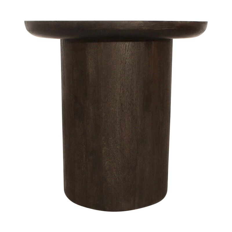 Alex Hamilton Sullivan 24'' Solid Wood Round End Table in Dark Brown Finish