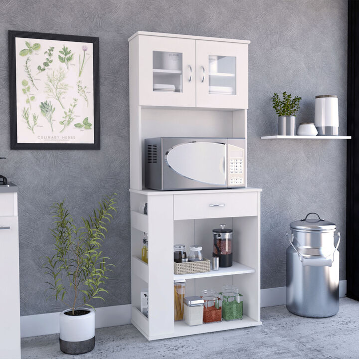 Pantry Double Door Cabinet Folbert, Kitchen, White