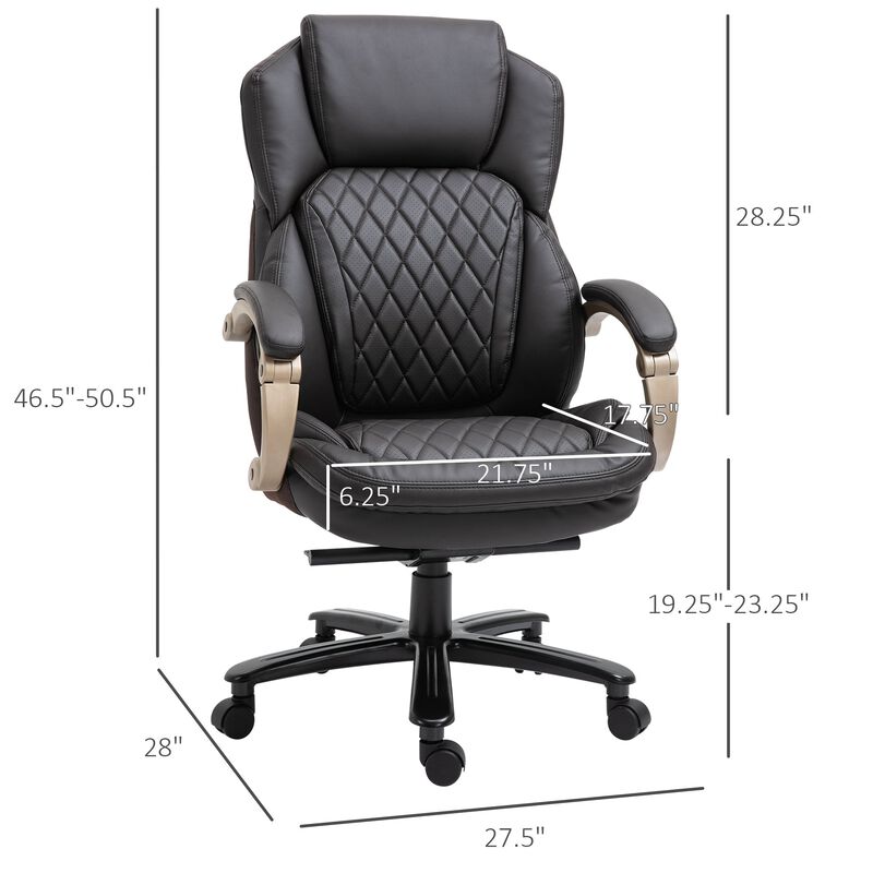 Brown Executive Chair: Big and Tall Office Chair with Diamond Leather