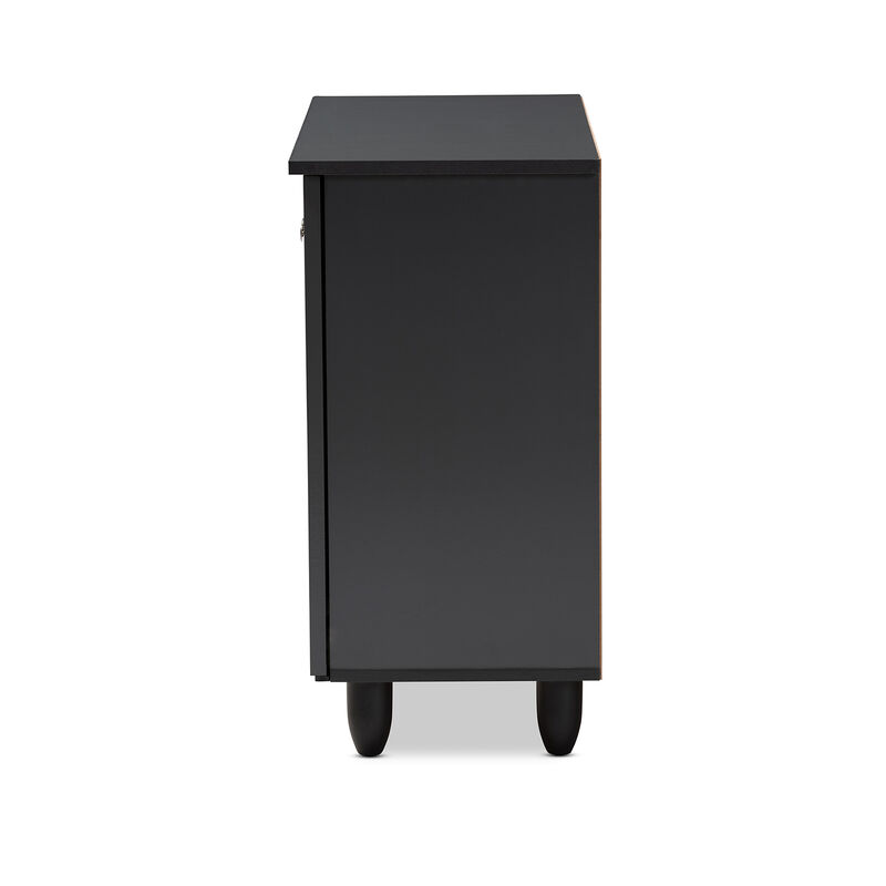 Baxton Studio Winda Modern Dark Gray 2 Door Wooden Entryway Shoe Storage Cabinet