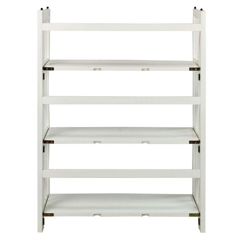 Casual Home 3-Shelf Folding Stackable Bookcase (27.5" Wide)-White