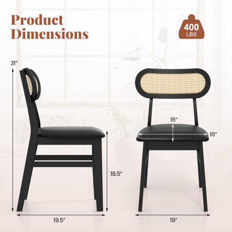 Hivvago Indoor Mid Century Wood Dining Chairs Set of 2  for Dining Room