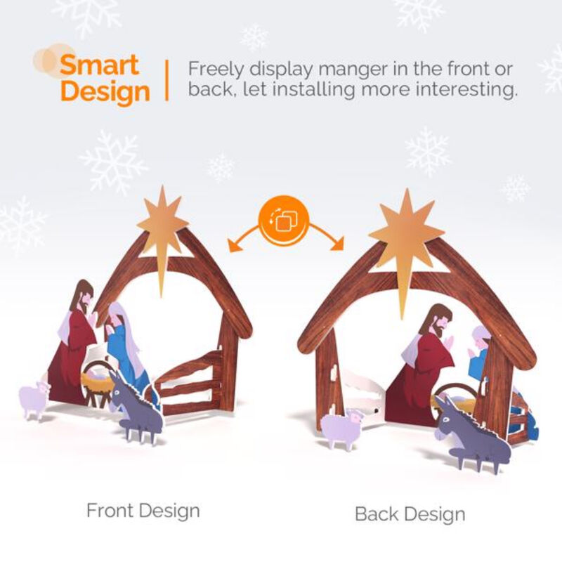 Outdoor PVC Nativity Jesus Decoration - Stable Garden Decor for Christmas Yard Displays