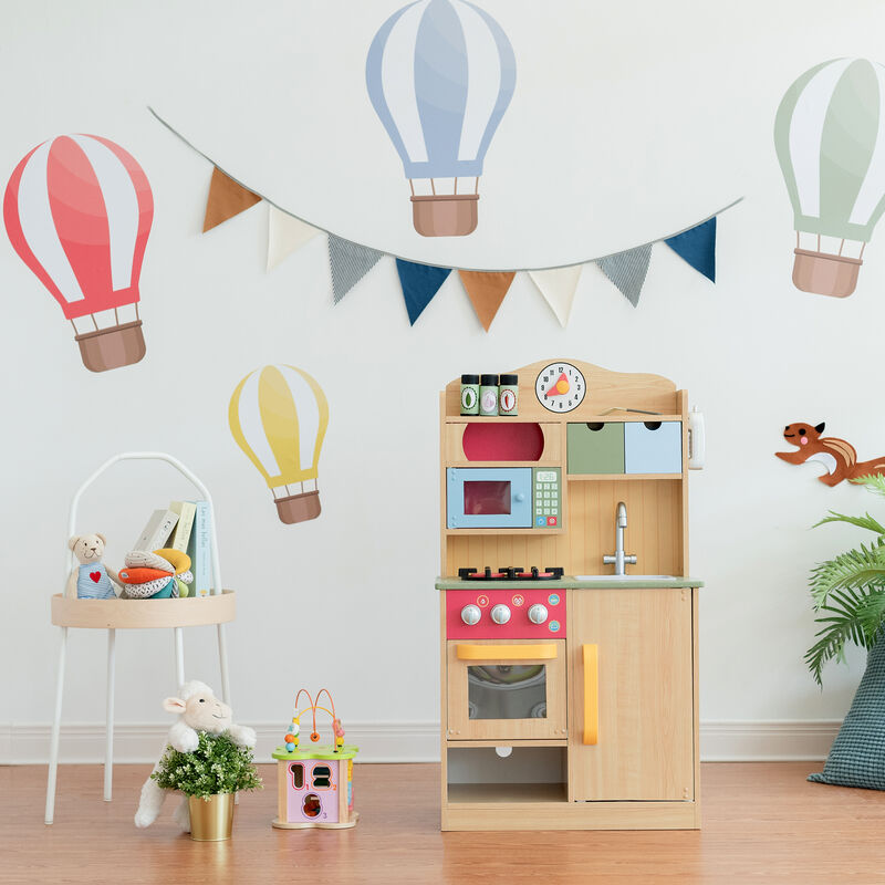 Teamson Kids - Little Chef Florence Classic Play Kitchen - Wood Grain