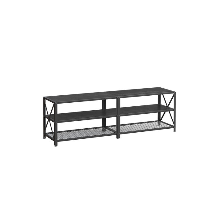 3-Tier TV Table with Storage Shelves - Practical Entertainment Center with Ample Storage