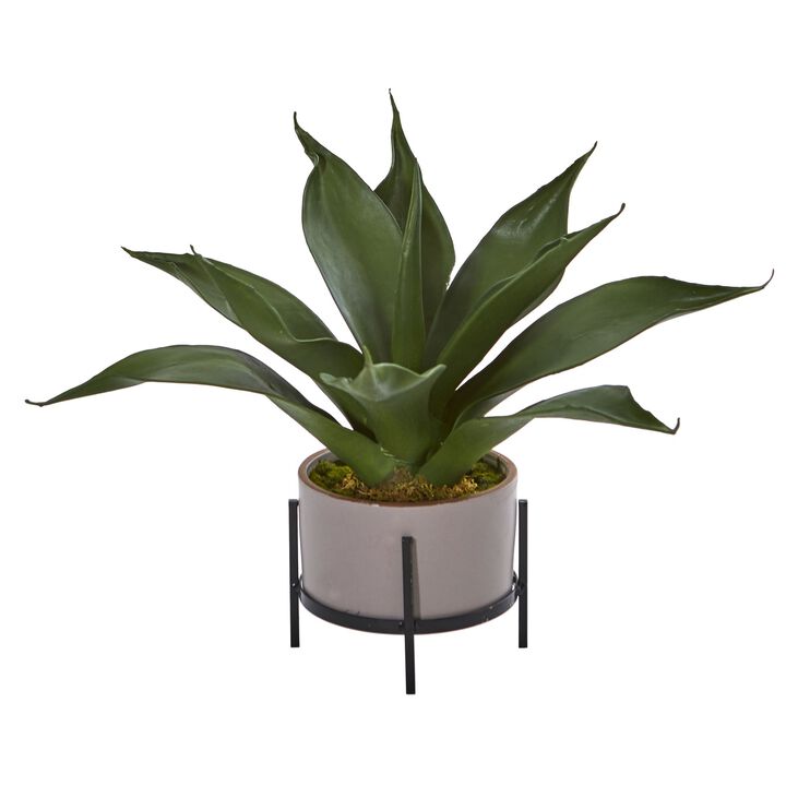 Hivvago 14" Agave Succulent in Decorative Planter