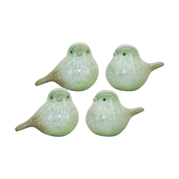 Set of 4 Bird Figurines Decorative Outdoor or Indoor Garden Accents