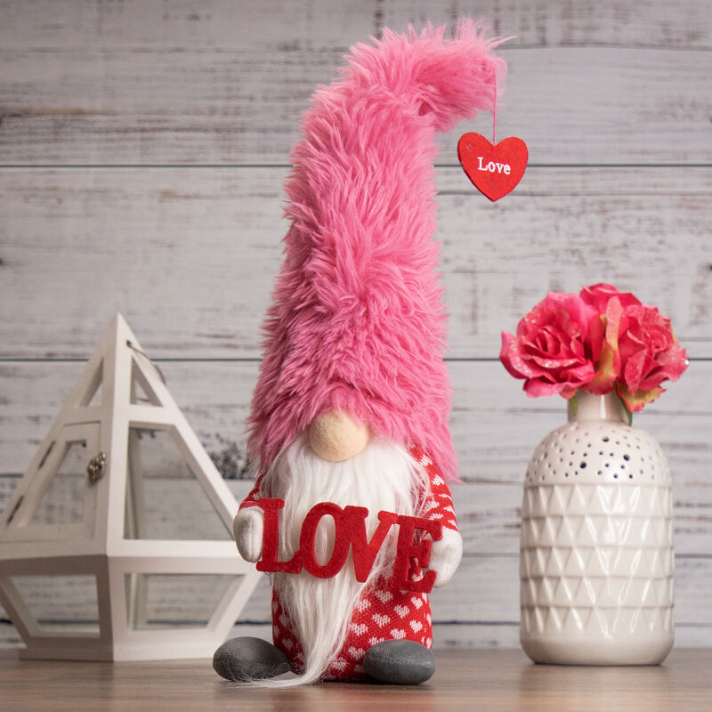 Fuzzy Love Valentine's Day Gnome - 18"