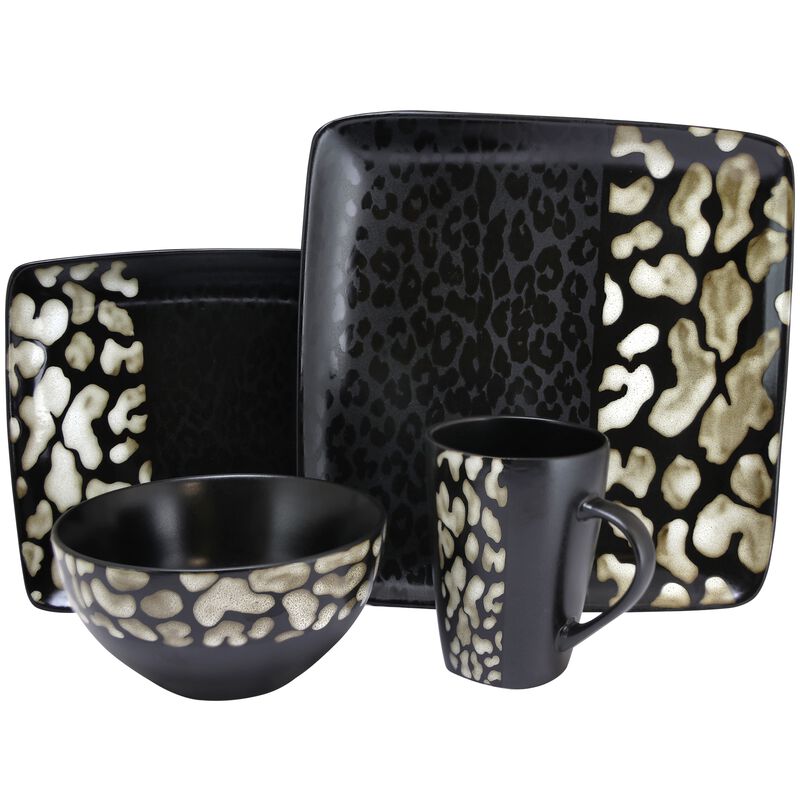 Elama Savannah 16 Piece Stoneware Dinnerware Set