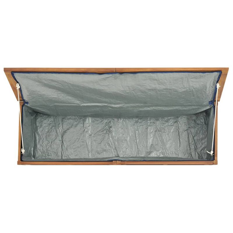 Misty Outdoor 59 Inch Storage Box, Weather Resistant Brown Acacia Wood - Benzara