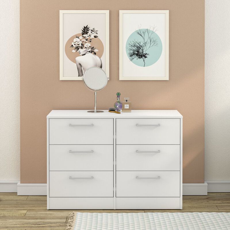 Polifurniture Juliette 6 Drawer Dresser, White