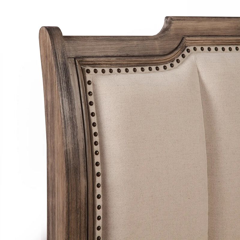 Melbourne Queen Sleigh Bed w/Upholstered Headboard, French Truffle
