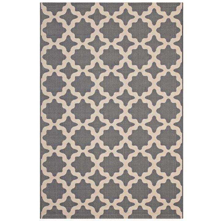 Cerelia Moroccan Trellis 8x10 Indoor and Outdoor Area Rug - Gray and Beige