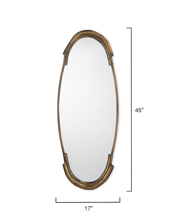 Margaux Metal Mirror, Antique Brass