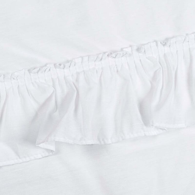 Ellis Stacey 1.5" Rod Pocket High Quality Fabric Solid Color Window Ruffled Filler Valance 54"x13" White